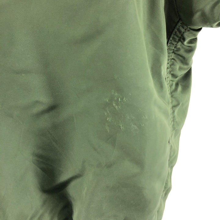 Civilian Alpha ALPHA MA-1 Type Back Print Military Flight Jacket SMALL Men's S equivalent Nylon Khaki type Vintage Second Hand
