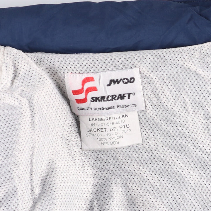 Genuine US military USAIR FORCE SKILCRAFT PTU training jacket, nylon jacket, made in USA, LARGE Nylon navy blue type Vintage Second Hand