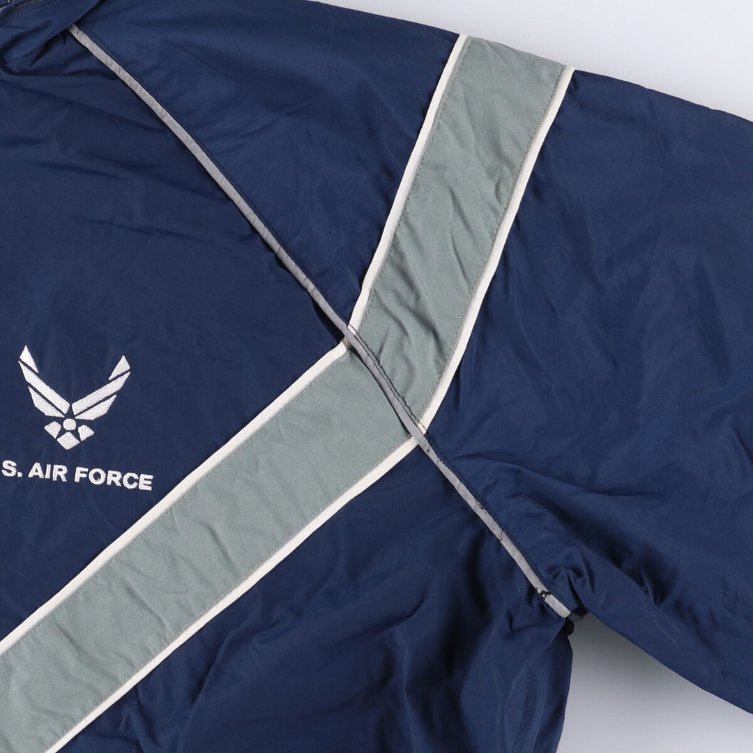 Genuine US military USAIR FORCE SKILCRAFT PTU training jacket, nylon jacket, made in USA, LARGE Nylon navy blue type Vintage Second Hand