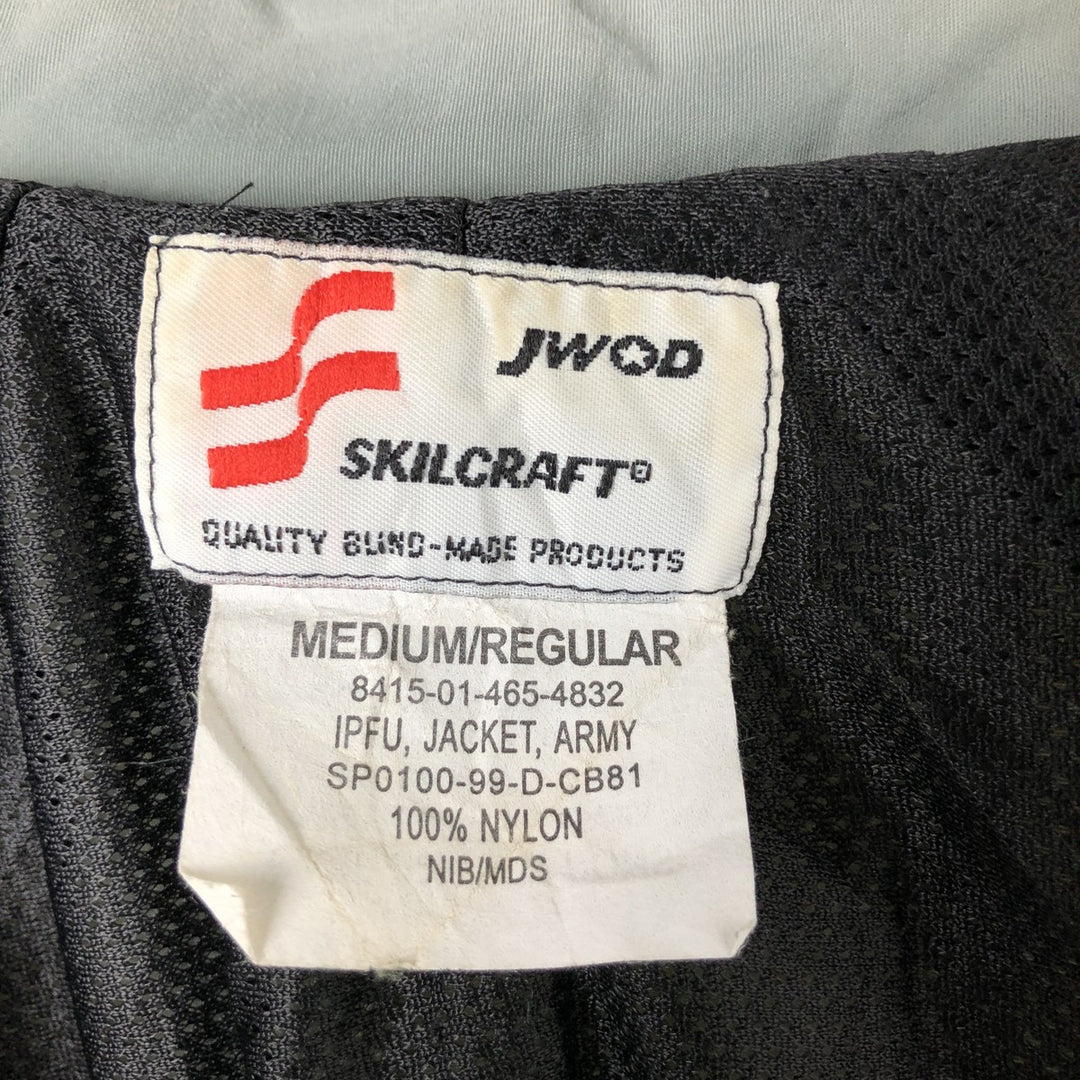 Genuine US Army USARMY 90'S SKILCRAFT IPFU Training Jacket Nylon Jacket Made in USA MEDIUM Nylon gray type Vintage Second Hand