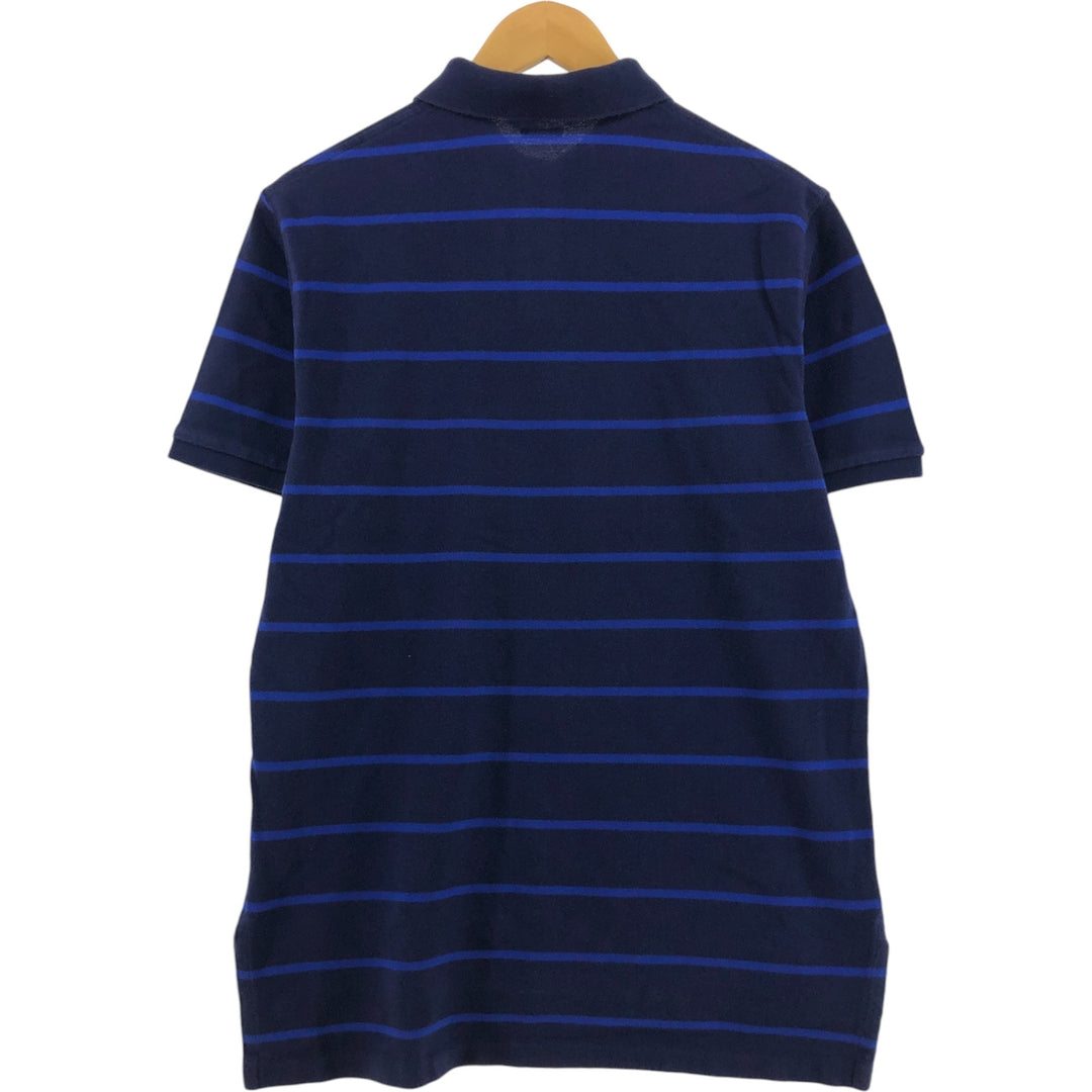 Ralph Lauren POLO RALPH LAUREN CUSTOM FIT short sleeve striped polo shirt men's size L cotton navy blue type Vintage Second Hand