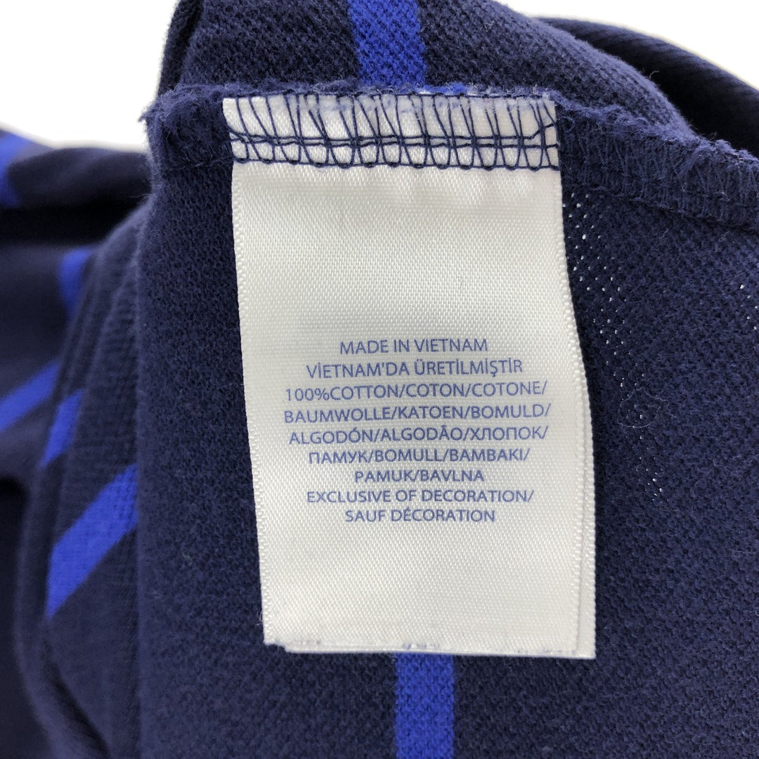 Ralph Lauren POLO RALPH LAUREN CUSTOM FIT short sleeve striped polo shirt men's size L cotton navy blue type Vintage Second Hand
