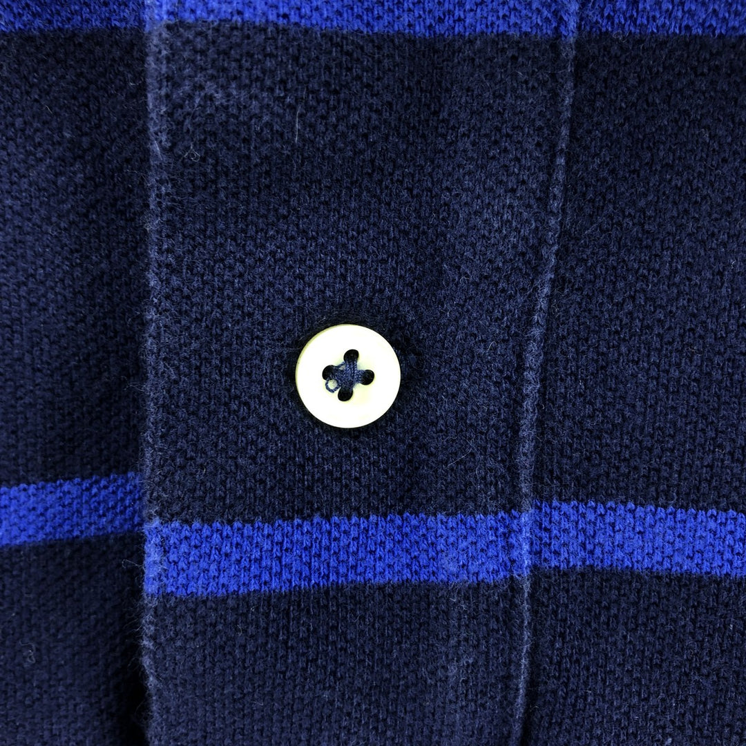 Ralph Lauren POLO RALPH LAUREN CUSTOM FIT short sleeve striped polo shirt men's size L cotton navy blue type Vintage Second Hand