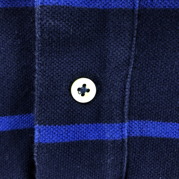 Ralph Lauren POLO RALPH LAUREN CUSTOM FIT short sleeve striped polo shirt men's size L cotton navy blue type Vintage Second Hand