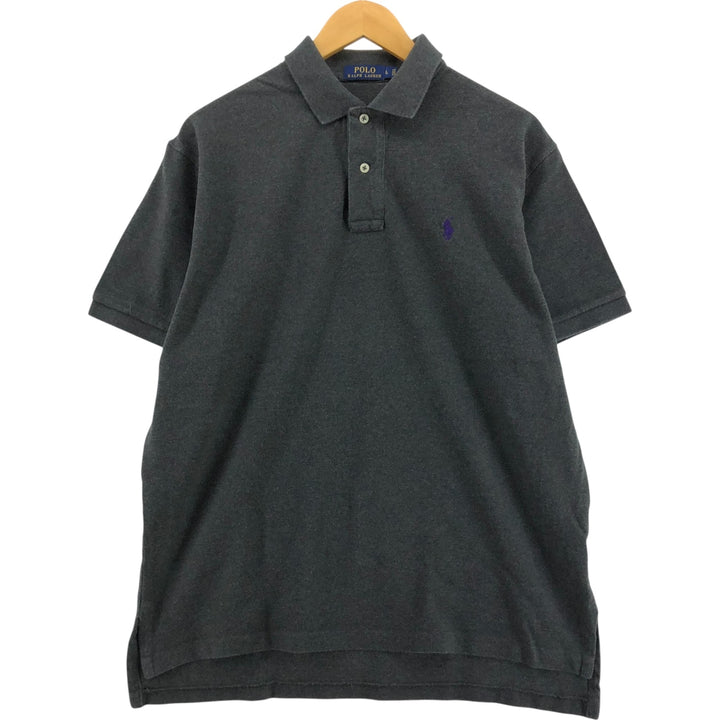 Ralph Lauren POLO RALPH LAUREN short sleeve polo shirt men's size L cotton gray type Vintage Second Hand