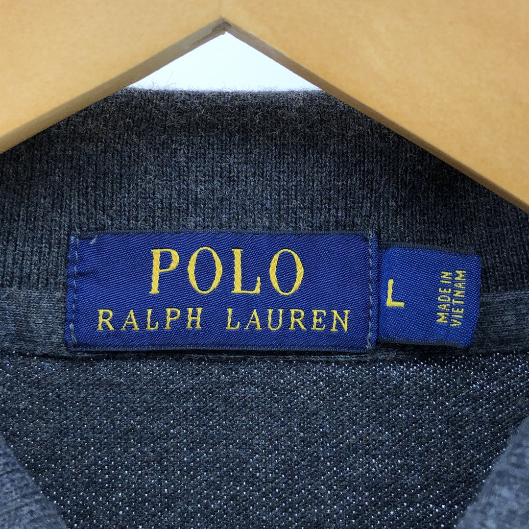 Ralph Lauren POLO RALPH LAUREN short sleeve polo shirt men's size L cotton gray type Vintage Second Hand
