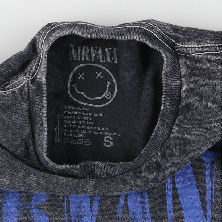 NIRVANA Nirvana Band T-shirt Band T Men's S size cotton black type Vintage Second Hand