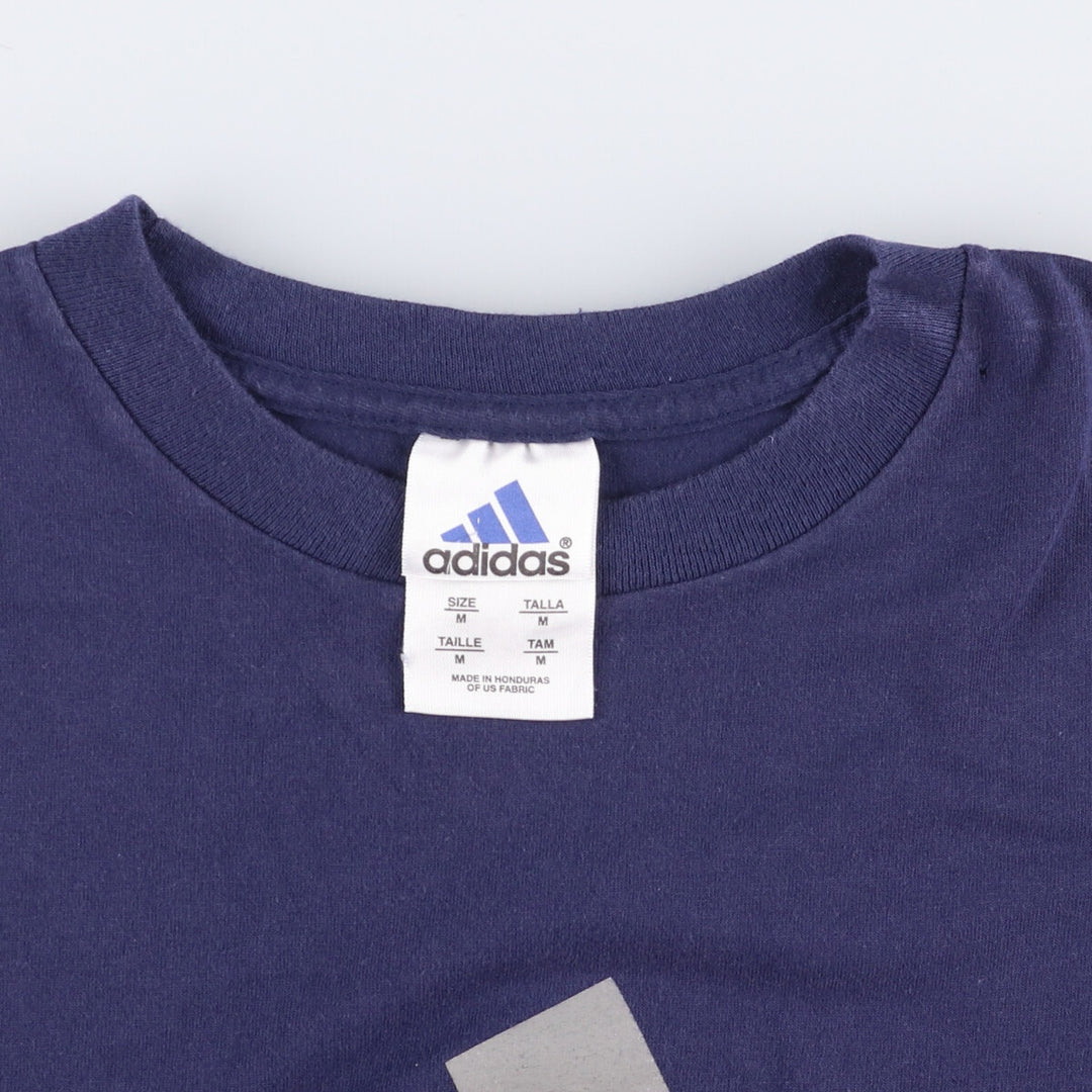 00'S adidas One Point Logo T-Shirt Made in Honduras Men's M size cotton navy blue type Vintage Second Hand