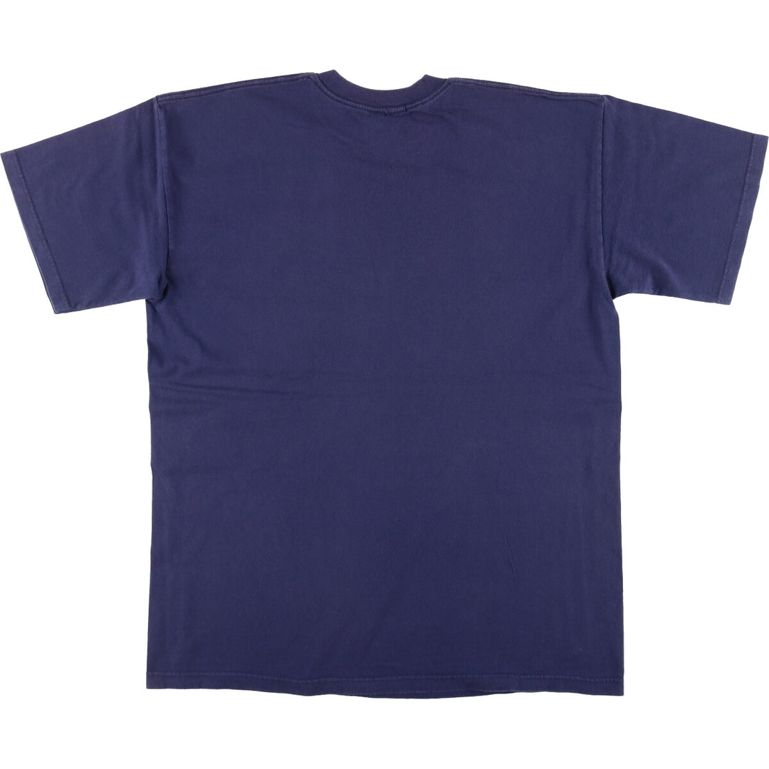00'S adidas One Point Logo T-shirt Made in USA Men's L size cotton navy blue type Vintage Second Hand