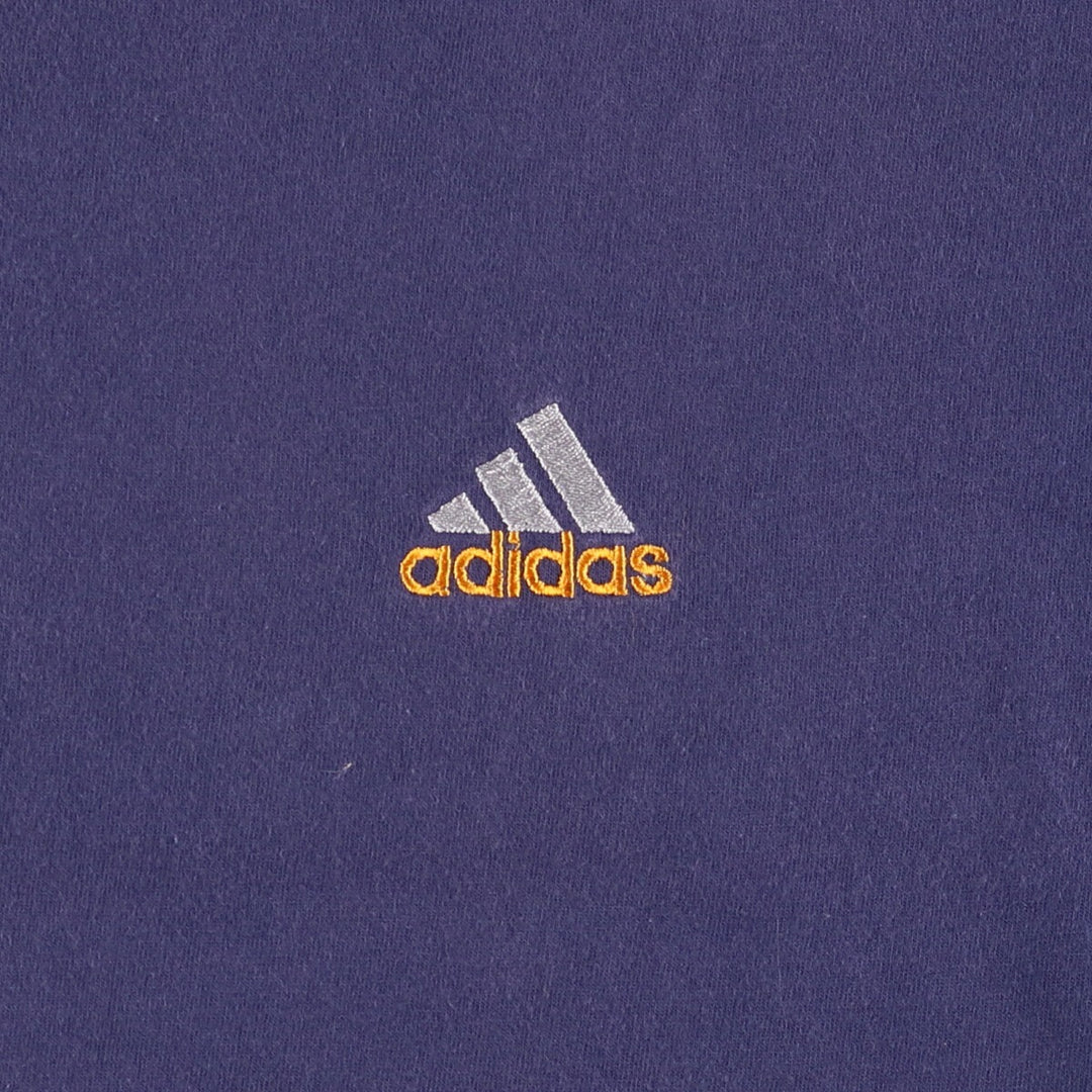 00'S adidas One Point Logo T-shirt Made in USA Men's L size cotton navy blue type Vintage Second Hand