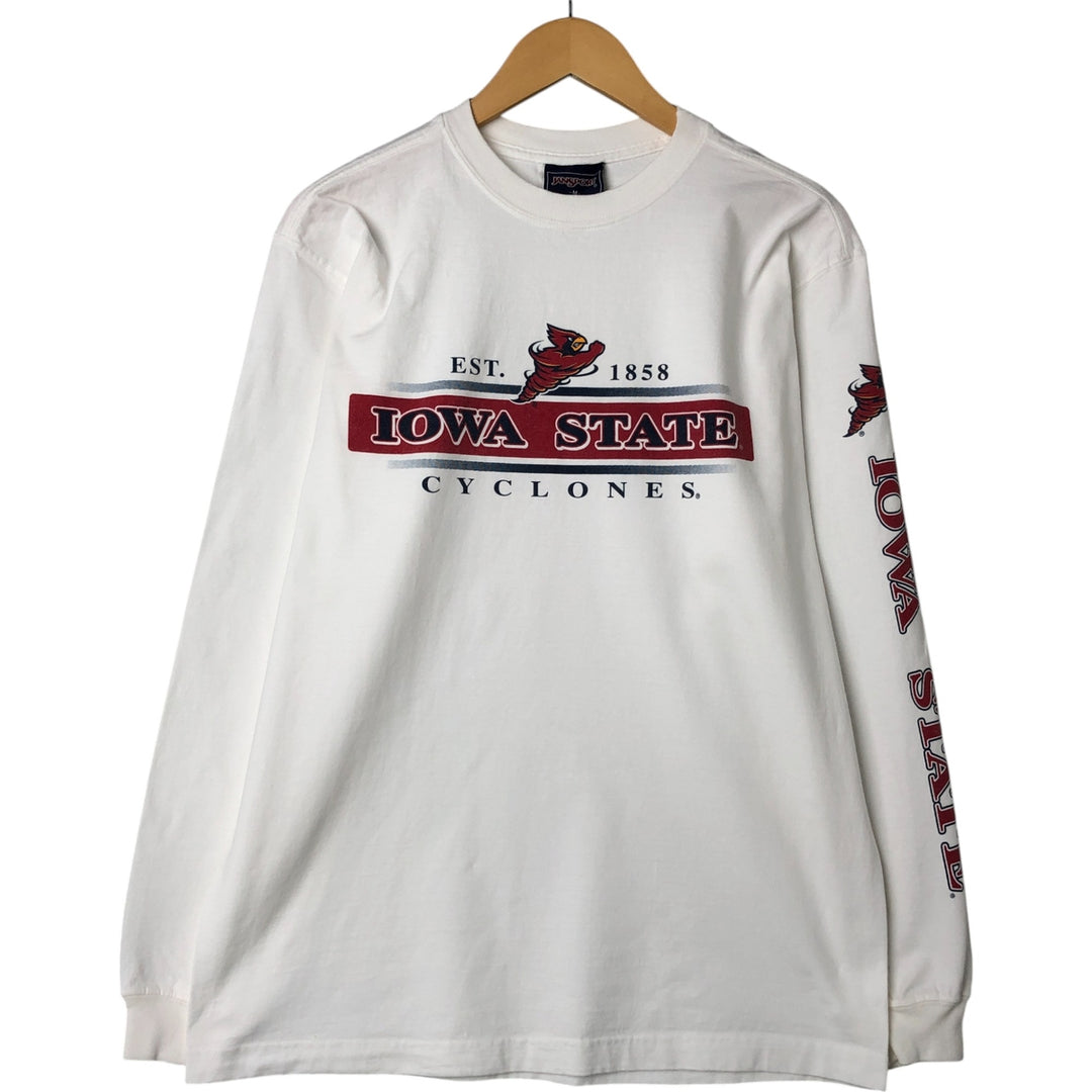 90'S Jansport JANSPORT Long Sleeve T-Shirt, Men's Medium Size, Vintage unclear white type Vintage Second Hand