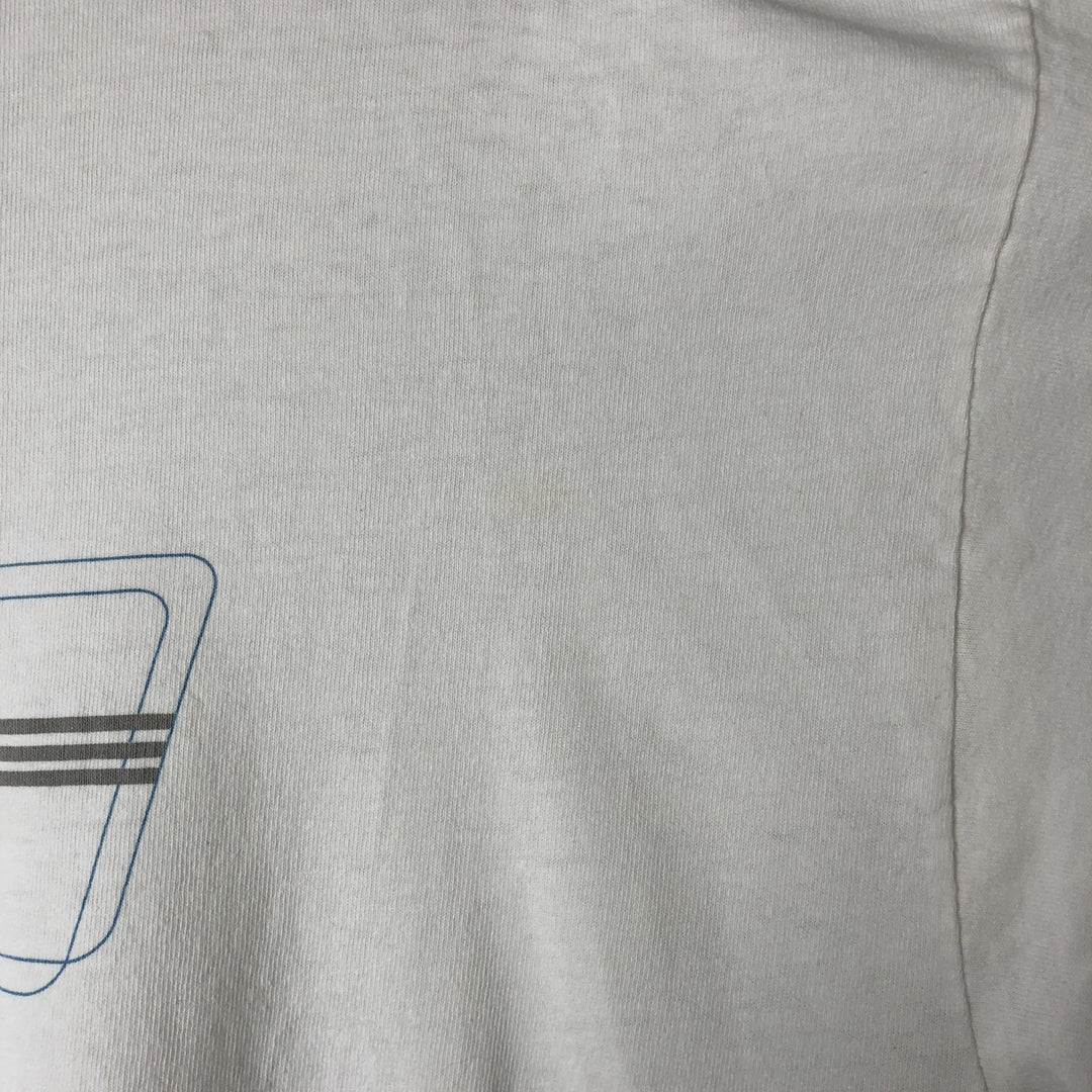00'S Adidas long T-shirt, men's size L cotton white type Vintage Second Hand