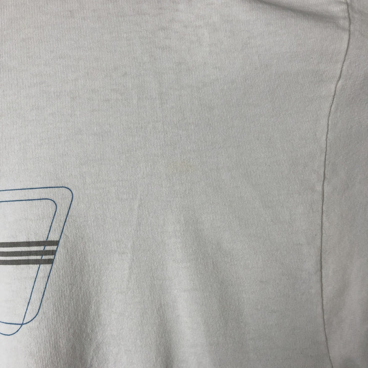 00'S Adidas long T-shirt, men's size L cotton white type Vintage Second Hand