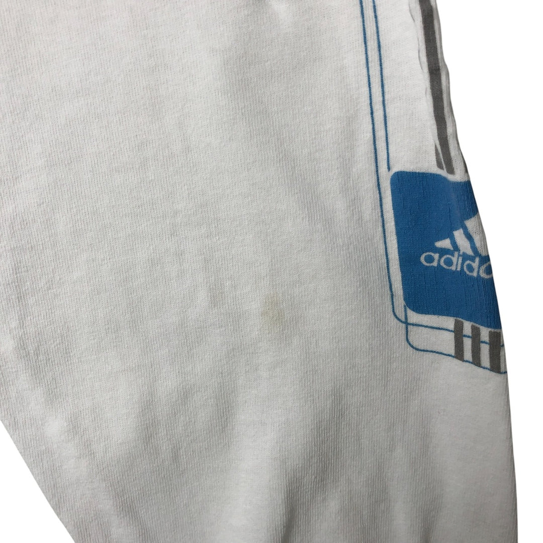 00'S Adidas long T-shirt, men's size L cotton white type Vintage Second Hand