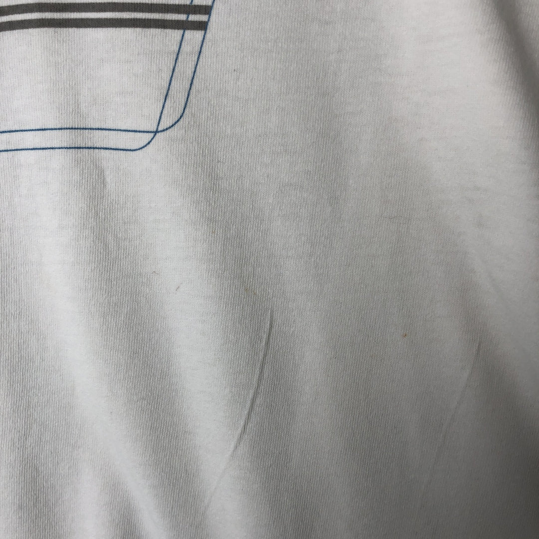 00'S Adidas long T-shirt, men's size L cotton white type Vintage Second Hand