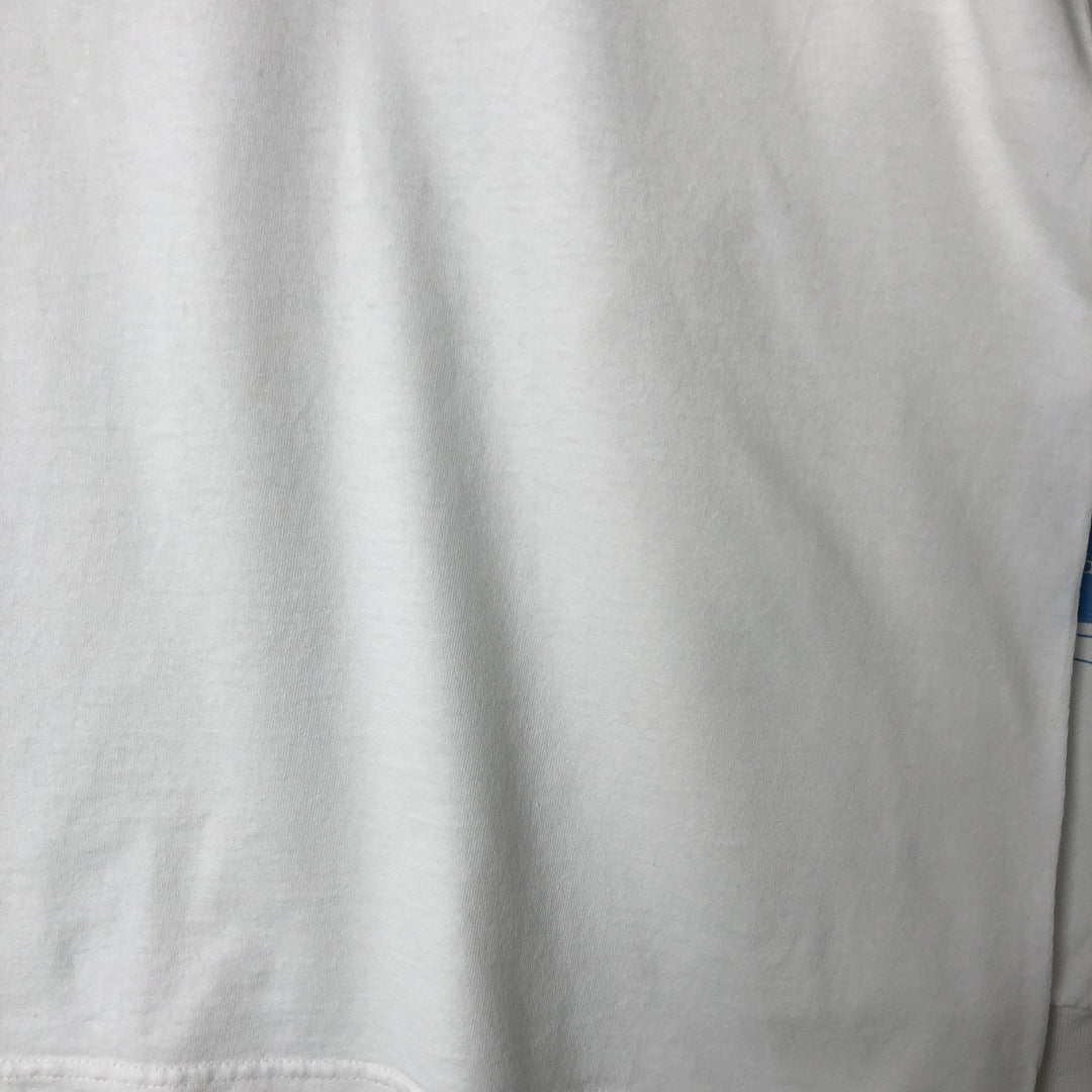 00'S Adidas long T-shirt, men's size L cotton white type Vintage Second Hand