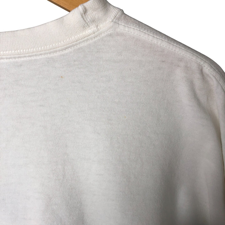 00'S Adidas long T-shirt, men's size L cotton white type Vintage Second Hand