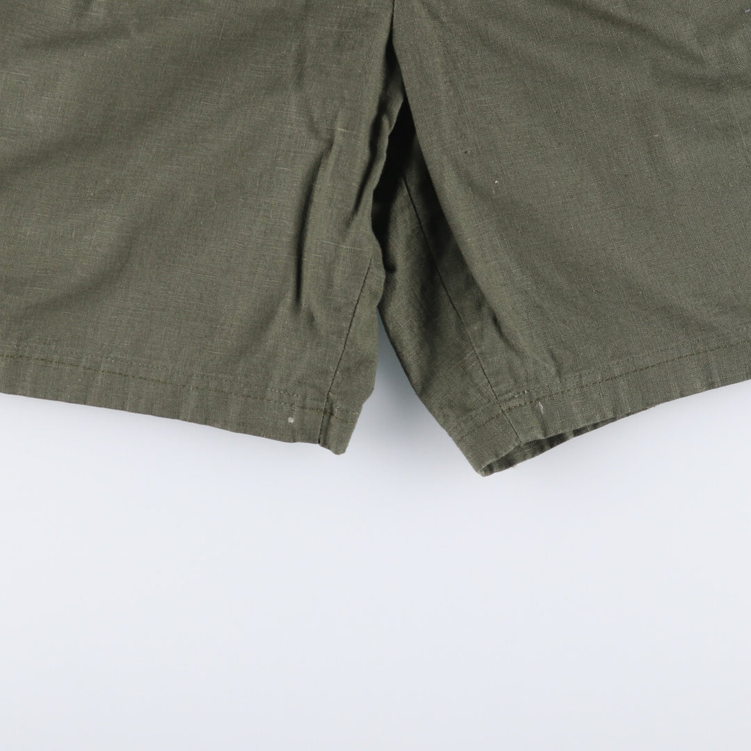 90'S Timberland WEATHERGEAR Two-pleat Linen Shorts, Men's, W34 equivalent, Vintage unclear Khaki type sage green Vintage Second Hand
