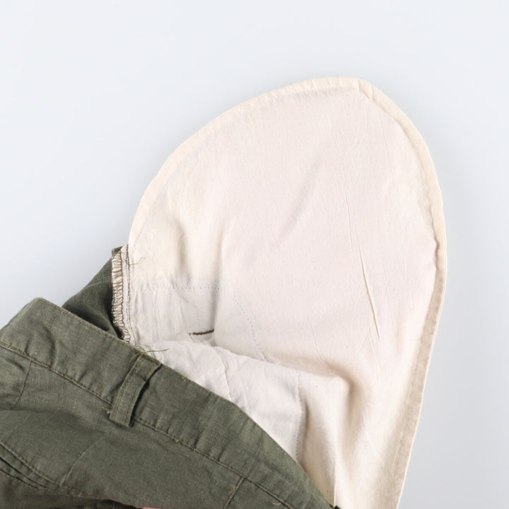 90'S Timberland WEATHERGEAR Two-pleat Linen Shorts, Men's, W34 equivalent, Vintage unclear Khaki type sage green Vintage Second Hand