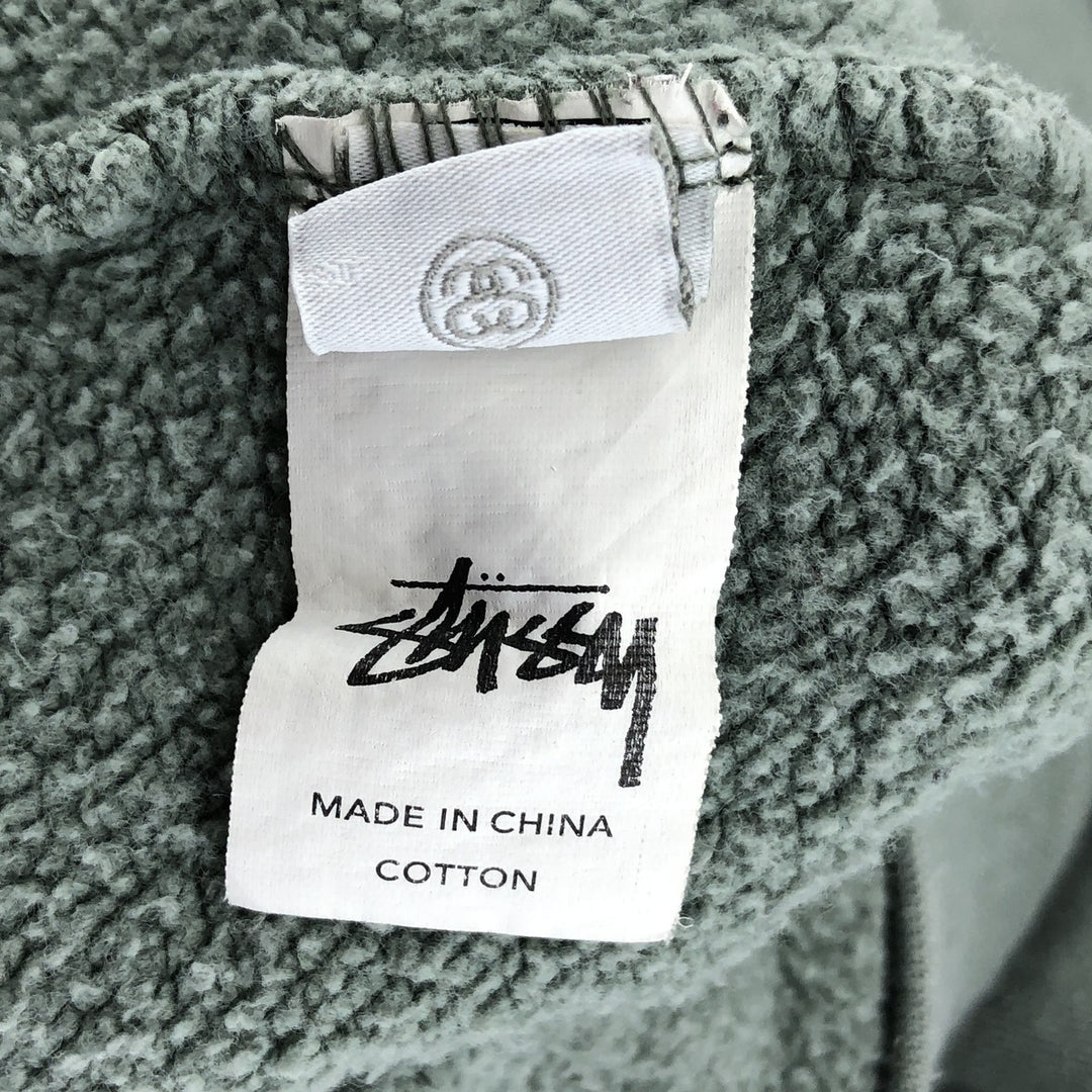 STUSSY sweatshirt pullover hoodie, men's size L cotton Mint green Vintage Second Hand