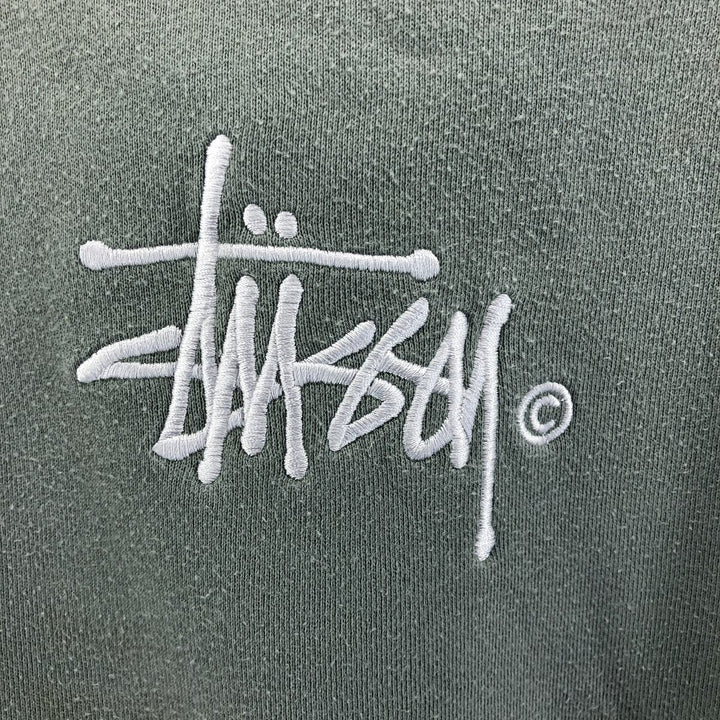 STUSSY sweatshirt pullover hoodie, men's size L cotton Mint green Vintage Second Hand
