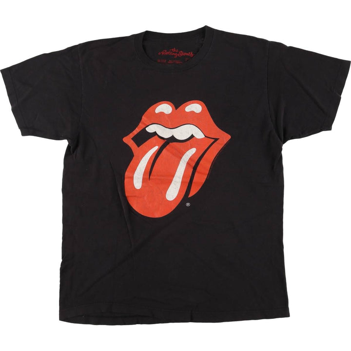 THE ROLLING STONES The Rolling Stones Band T-shirt Band T Men's L size cotton black type Vintage Second Hand