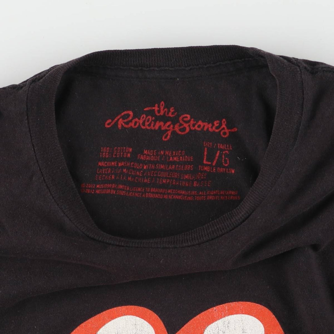 THE ROLLING STONES The Rolling Stones Band T-shirt Band T Men's L size cotton black type Vintage Second Hand