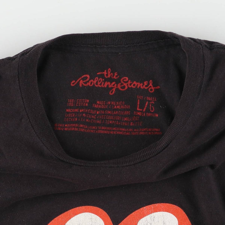THE ROLLING STONES The Rolling Stones Band T-shirt Band T Men's L size cotton black type Vintage Second Hand