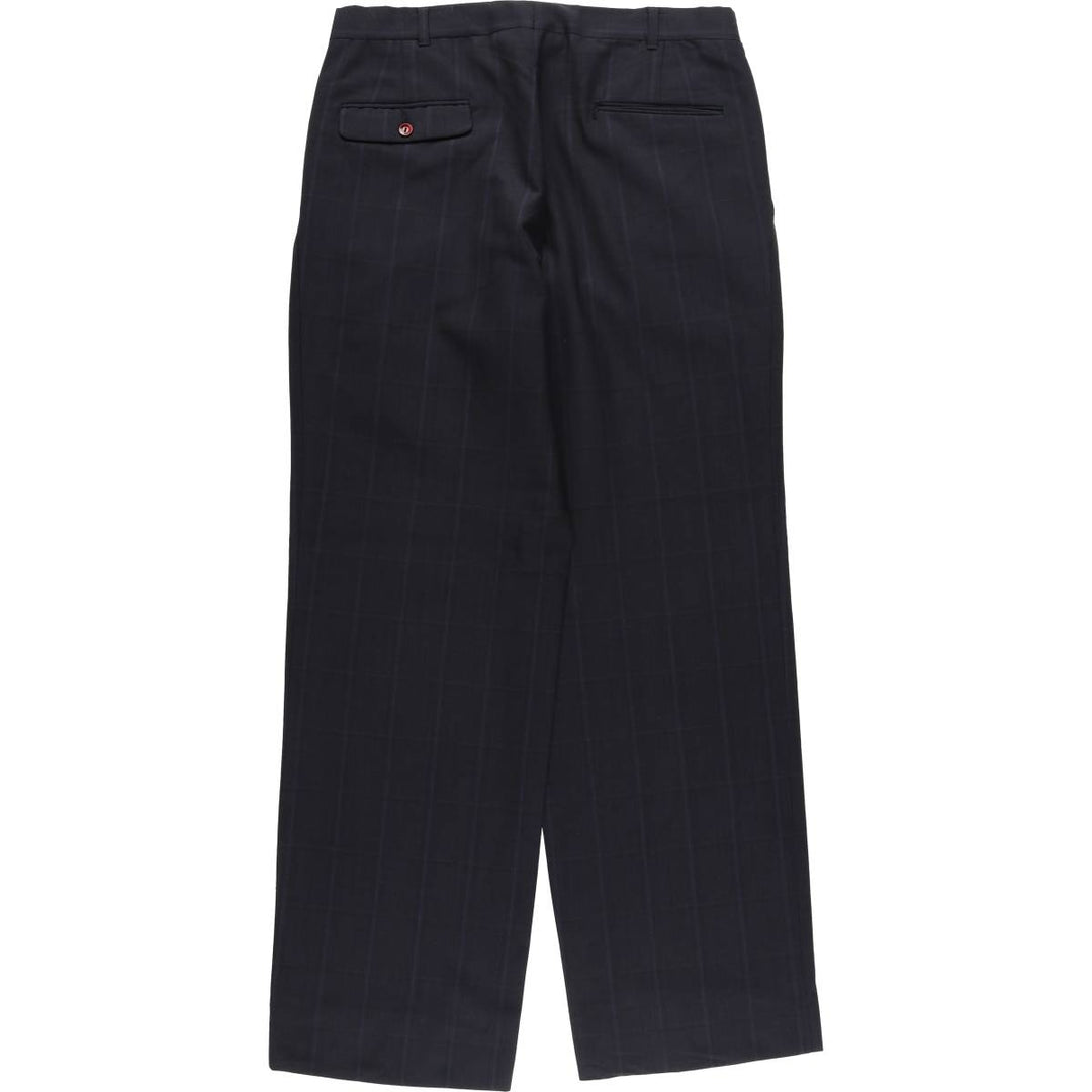 Pierre Cardin Check Pattern Two-pleat Slacks Pants for Men, W33 unknown black type Vintage Second Hand