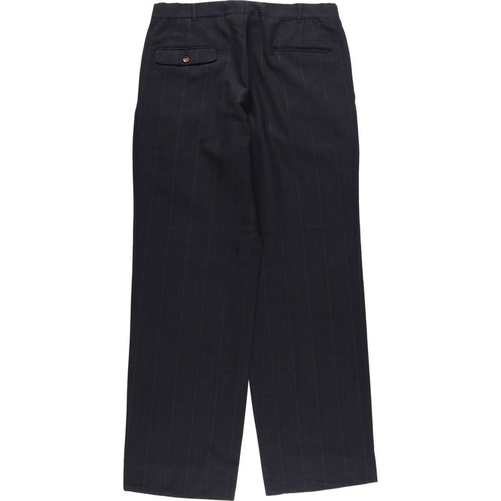Pierre Cardin Check Pattern Two-pleat Slacks Pants for Men, W33 unknown black type Vintage Second Hand