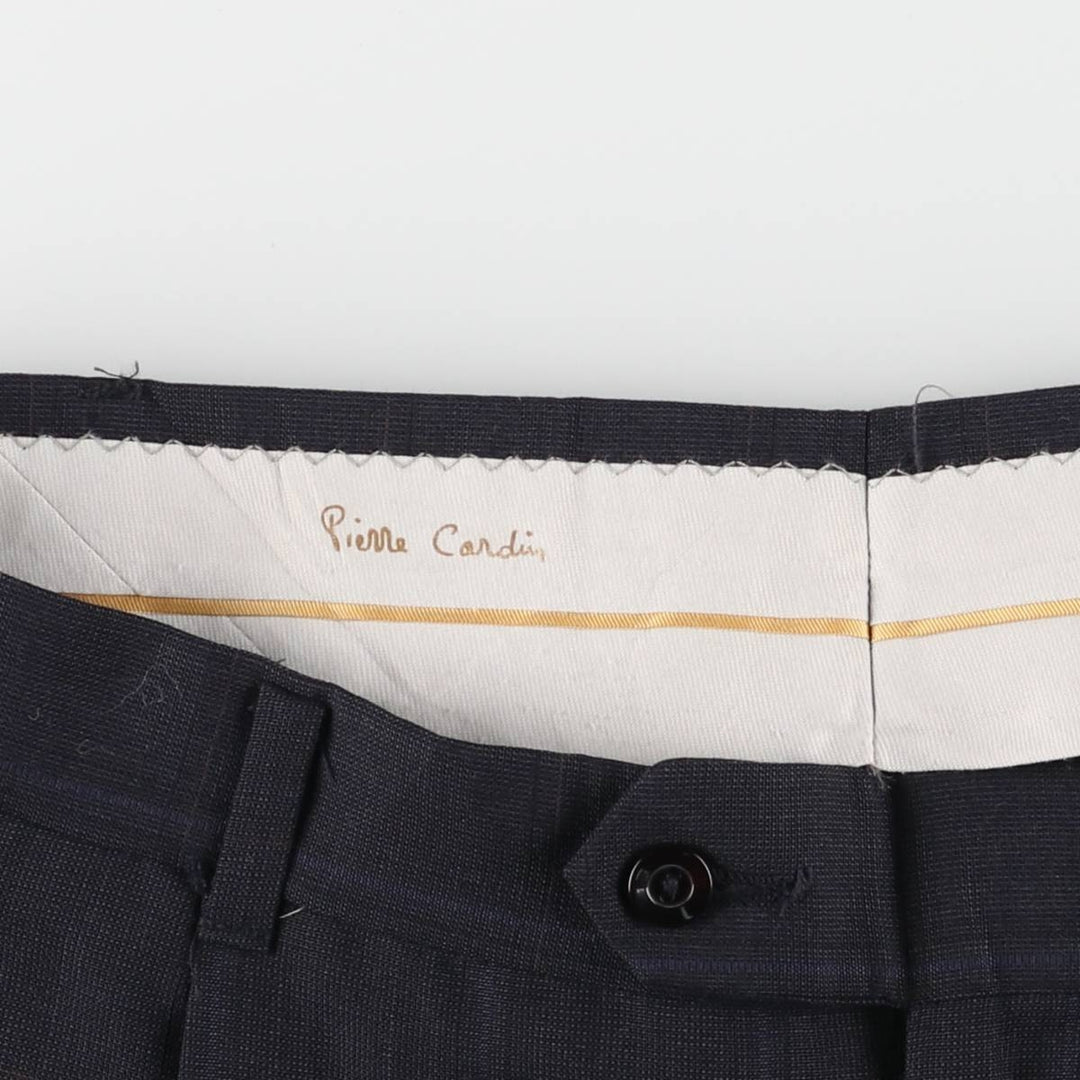 Pierre Cardin Check Pattern Two-pleat Slacks Pants for Men, W33 unknown black type Vintage Second Hand