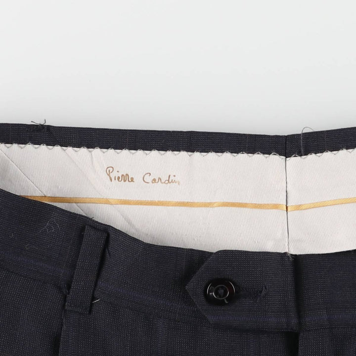 Pierre Cardin Check Pattern Two-pleat Slacks Pants for Men, W33 unknown black type Vintage Second Hand