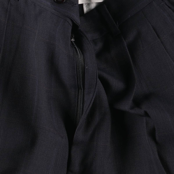 Pierre Cardin Check Pattern Two-pleat Slacks Pants for Men, W33 unknown black type Vintage Second Hand