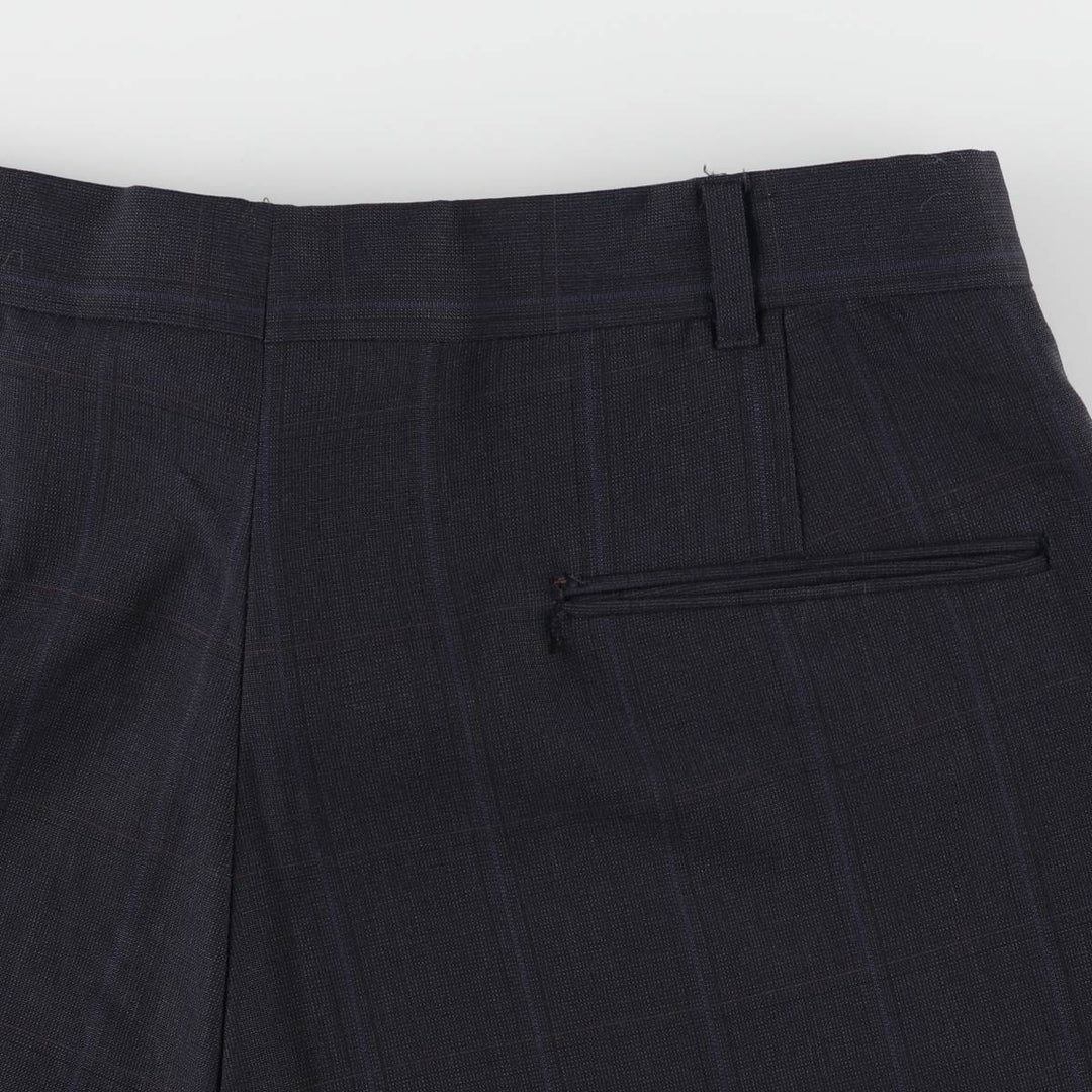 Pierre Cardin Check Pattern Two-pleat Slacks Pants for Men, W33 unknown black type Vintage Second Hand