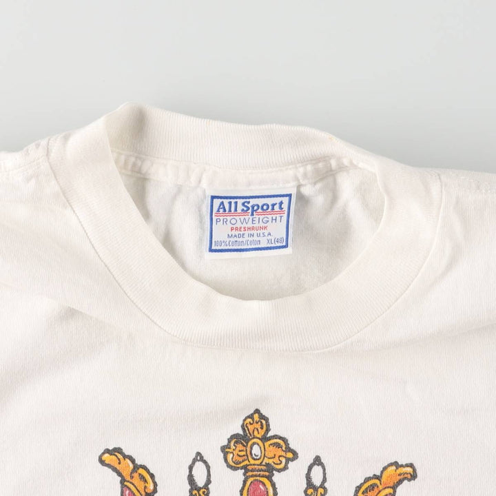 90'S All Sport Print T-shirt Made in USA Men's XL Vintage cotton white type Vintage Second Hand