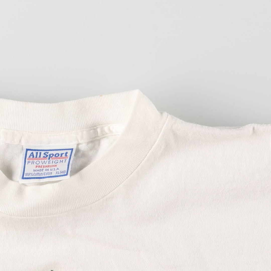 90'S All Sport Print T-shirt Made in USA Men's XL Vintage cotton white type Vintage Second Hand