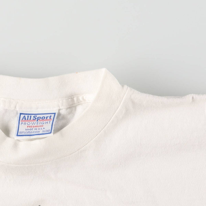90'S All Sport Print T-shirt Made in USA Men's XL Vintage cotton white type Vintage Second Hand