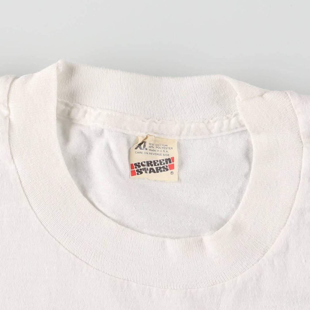 80's Screen Stars HARD ROCK CAFE Hard Rock Cafe Advertising T-shirt Made in USA Men's XL Vintage cotton white type Vintage Second Hand