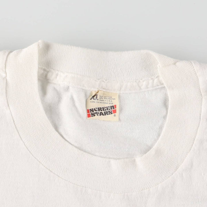 80's Screen Stars HARD ROCK CAFE Hard Rock Cafe Advertising T-shirt Made in USA Men's XL Vintage cotton white type Vintage Second Hand