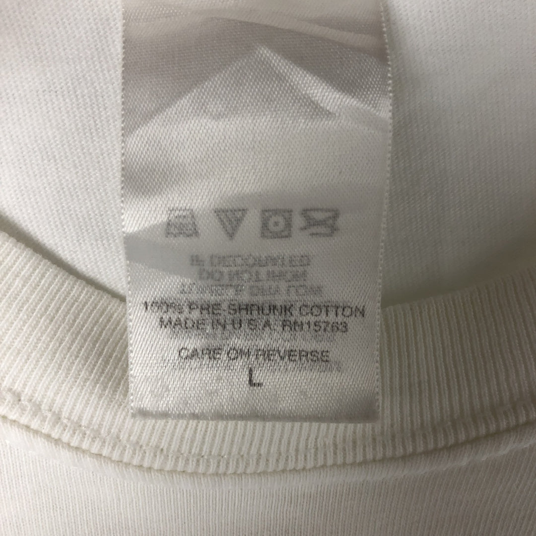 00'S Harley-Davidson Hanes Long Sleeve T-Shirt Made in USA Men's Size L cotton white type Vintage Second Hand