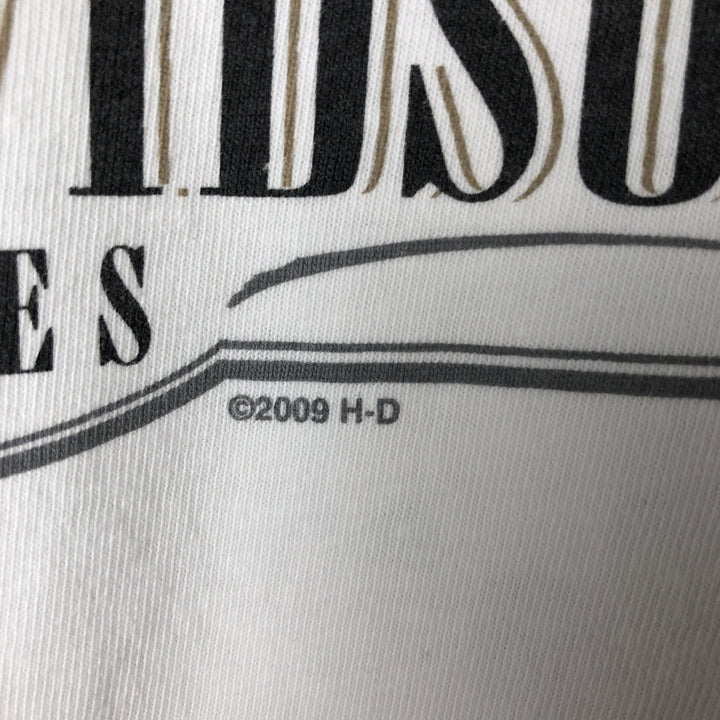 00'S Harley-Davidson Hanes Long Sleeve T-Shirt Made in USA Men's Size L cotton white type Vintage Second Hand