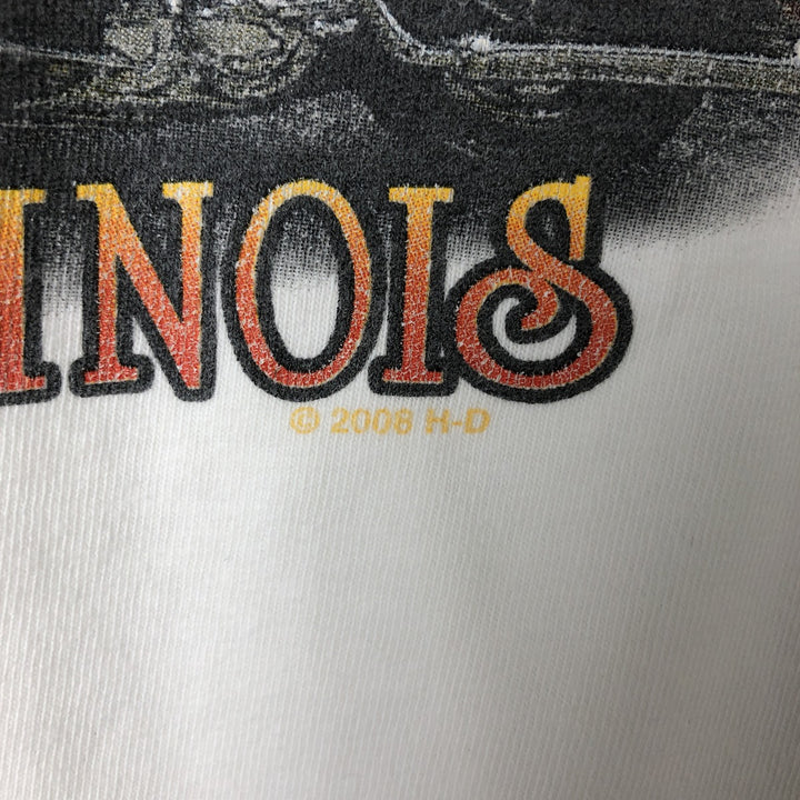 00'S Harley-Davidson Hanes Long Sleeve T-Shirt Made in USA Men's Size L cotton white type Vintage Second Hand