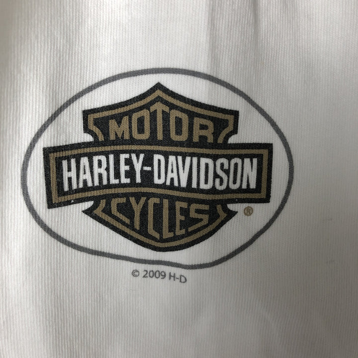 00'S Harley-Davidson Hanes Long Sleeve T-Shirt Made in USA Men's Size L cotton white type Vintage Second Hand