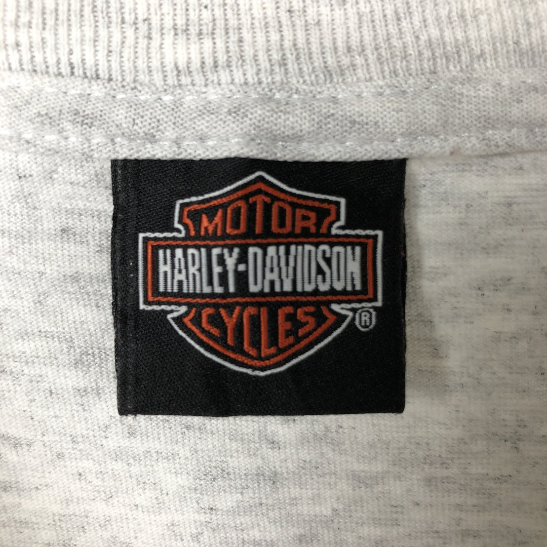 Harley-Davidson Eagle Pattern Long T-shirt, Men's L size unclear gray type Vintage Second Hand