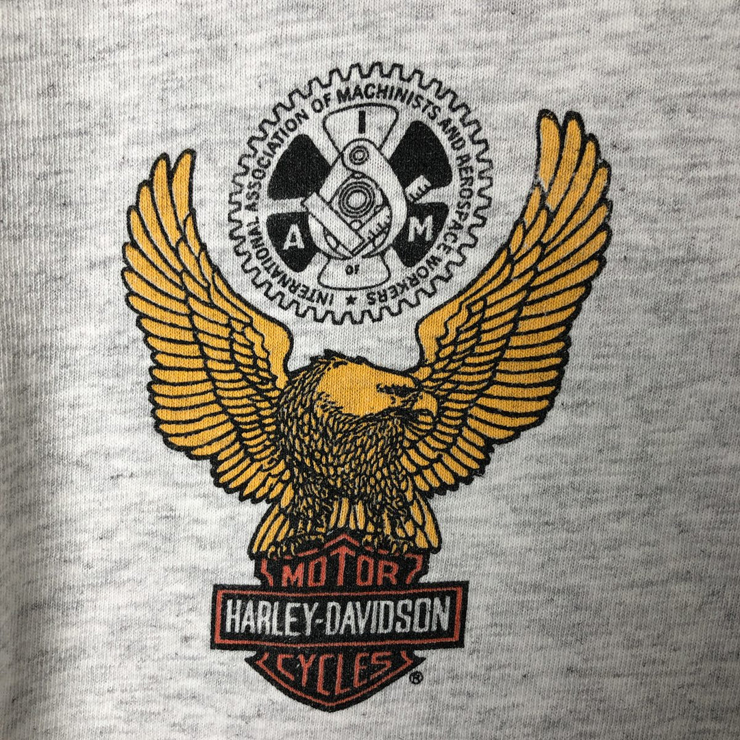 Harley-Davidson Eagle Pattern Long T-shirt, Men's L size unclear gray type Vintage Second Hand