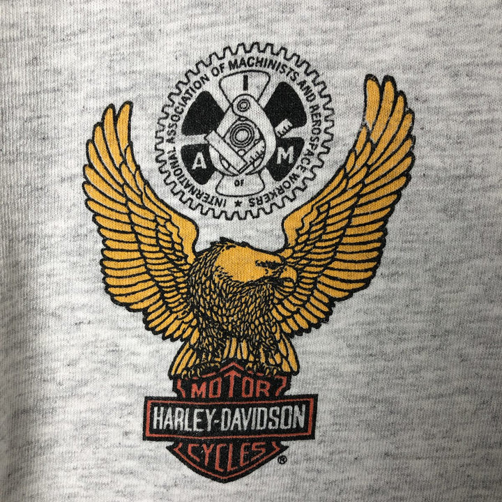 Harley-Davidson Eagle Pattern Long T-shirt, Men's L size unclear gray type Vintage Second Hand