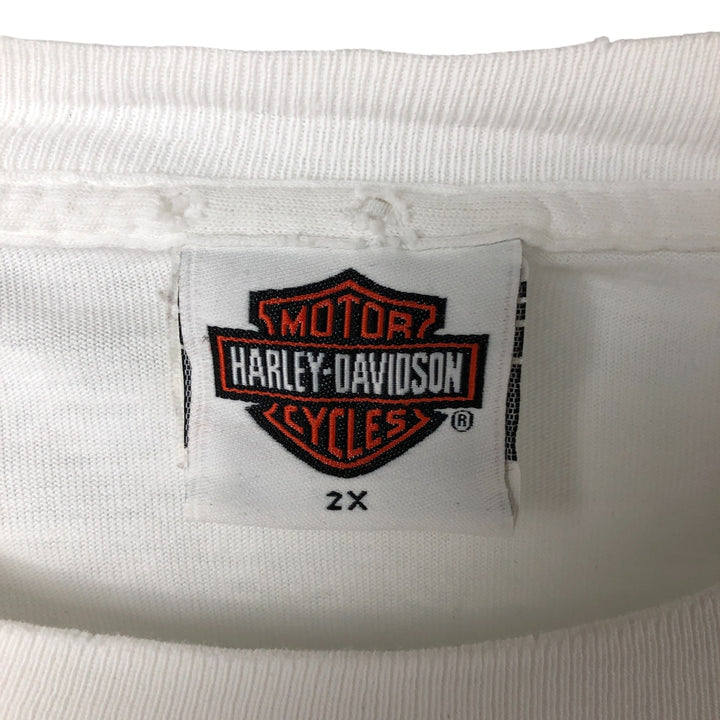 00'S Harley-Davidson Long Sleeve T-Shirt Made in USA Men's XXL cotton white type Vintage Second Hand