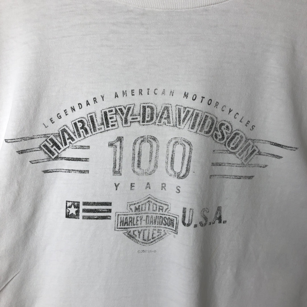 00'S Harley-Davidson Long Sleeve T-Shirt Made in USA Men's XXL cotton white type Vintage Second Hand