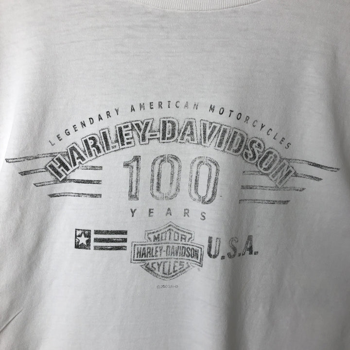 00'S Harley-Davidson Long Sleeve T-Shirt Made in USA Men's XXL cotton white type Vintage Second Hand