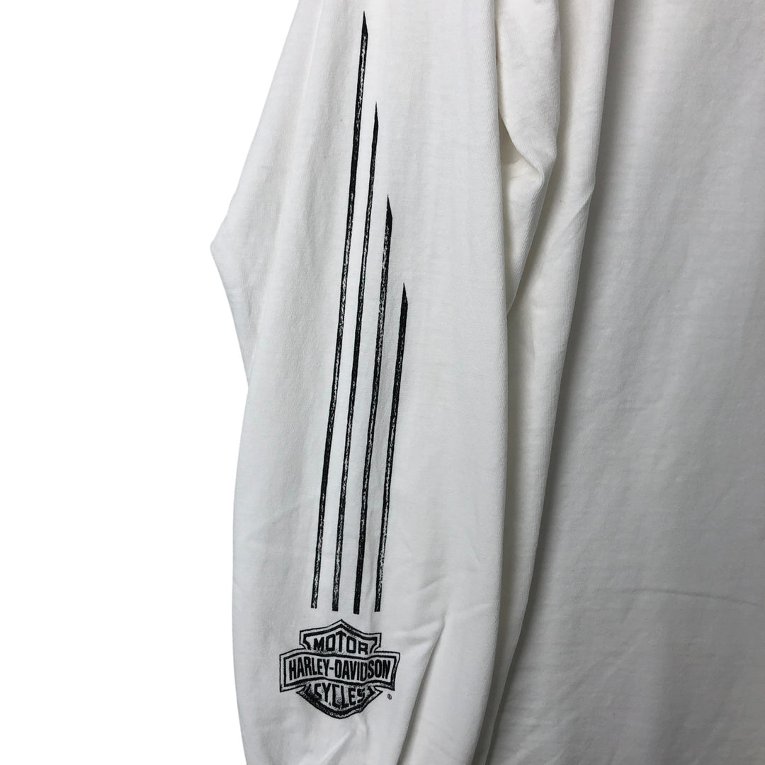 00'S Harley-Davidson Long Sleeve T-Shirt Made in USA Men's XXL cotton white type Vintage Second Hand